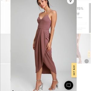 LuLu’s Reinette Mauve Purple Midi Dress Size Extra Small